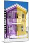 Welcome to Portugal Collection - Colorful Striped House Purple & Yellow-Philippe Hugonnard-Mounted Photographic Print