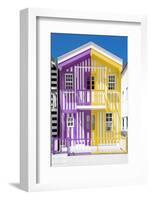 Welcome to Portugal Collection - Colorful Striped House Purple & Yellow-Philippe Hugonnard-Framed Photographic Print