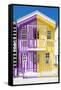 Welcome to Portugal Collection - Colorful Striped House Purple & Yellow-Philippe Hugonnard-Framed Stretched Canvas