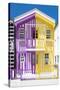 Welcome to Portugal Collection - Colorful Striped House Purple & Yellow-Philippe Hugonnard-Stretched Canvas