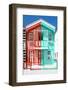 Welcome to Portugal Collection - Colorful Striped House Red & Coral Green-Philippe Hugonnard-Framed Photographic Print