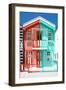 Welcome to Portugal Collection - Colorful Striped House Red & Coral Green-Philippe Hugonnard-Framed Premium Photographic Print