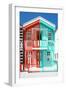 Welcome to Portugal Collection - Colorful Striped House Red & Coral Green-Philippe Hugonnard-Framed Premium Photographic Print