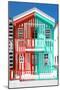 Welcome to Portugal Collection - Colorful Striped House Red & Coral Green-Philippe Hugonnard-Mounted Premium Photographic Print