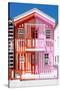 Welcome to Portugal Collection - Colorful Striped House Red & Pink-Philippe Hugonnard-Stretched Canvas