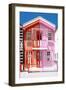 Welcome to Portugal Collection - Colorful Striped House Red & Pink-Philippe Hugonnard-Framed Photographic Print