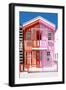 Welcome to Portugal Collection - Colorful Striped House Red & Pink-Philippe Hugonnard-Framed Photographic Print