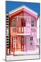 Welcome to Portugal Collection - Colorful Striped House Red & Pink-Philippe Hugonnard-Mounted Premium Photographic Print