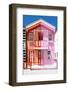 Welcome to Portugal Collection - Colorful Striped House Red & Pink-Philippe Hugonnard-Framed Photographic Print