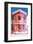 Welcome to Portugal Collection - Colorful Striped House Red & Pink-Philippe Hugonnard-Framed Photographic Print