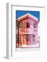 Welcome to Portugal Collection - Colorful Striped House Red & Pink-Philippe Hugonnard-Framed Photographic Print