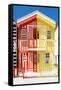 Welcome to Portugal Collection - Colorful Striped House Red & Yellow-Philippe Hugonnard-Framed Stretched Canvas