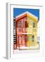 Welcome to Portugal Collection - Colorful Striped House Red & Yellow-Philippe Hugonnard-Framed Premium Photographic Print