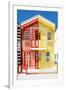 Welcome to Portugal Collection - Colorful Striped House Red & Yellow-Philippe Hugonnard-Framed Photographic Print