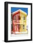 Welcome to Portugal Collection - Colorful Striped House Red & Yellow-Philippe Hugonnard-Framed Photographic Print