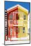 Welcome to Portugal Collection - Colorful Striped House Red & Yellow-Philippe Hugonnard-Mounted Photographic Print