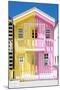 Welcome to Portugal Collection - Colorful Striped House Yellow & Pink-Philippe Hugonnard-Mounted Photographic Print