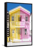 Welcome to Portugal Collection - Colorful Striped House Yellow & Pink-Philippe Hugonnard-Framed Stretched Canvas