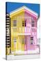 Welcome to Portugal Collection - Colorful Striped House Yellow & Pink-Philippe Hugonnard-Stretched Canvas