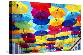 Welcome to Portugal Collection - Colourful Umbrellas III-Philippe Hugonnard-Stretched Canvas