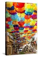 Welcome to Portugal Collection - Colourful Umbrellas V-Philippe Hugonnard-Stretched Canvas