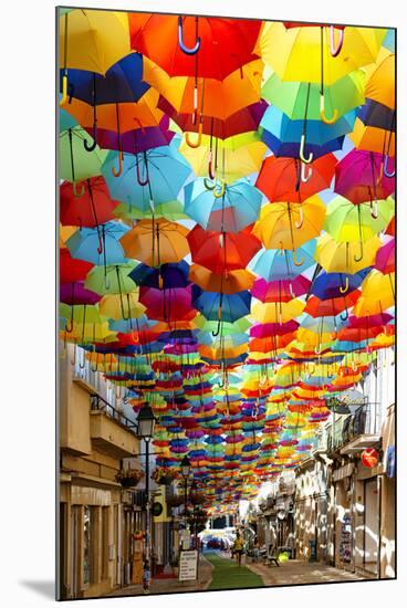 Welcome to Portugal Collection - Colourful Umbrellas V-Philippe Hugonnard-Mounted Premium Photographic Print