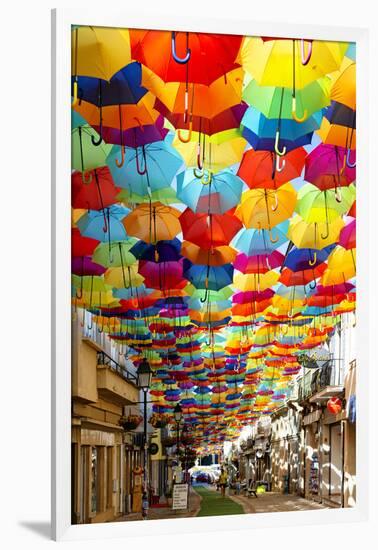 Welcome to Portugal Collection - Colourful Umbrellas V-Philippe Hugonnard-Framed Photographic Print