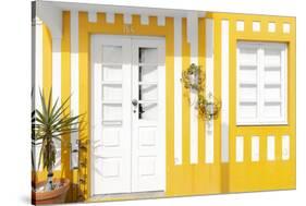 Welcome to Portugal Collection - Costa Nova Yellow Facade-Philippe Hugonnard-Stretched Canvas