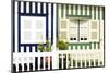 Welcome to Portugal Collection - Facade of beach House with Colourful Stripes II-Philippe Hugonnard-Mounted Photographic Print