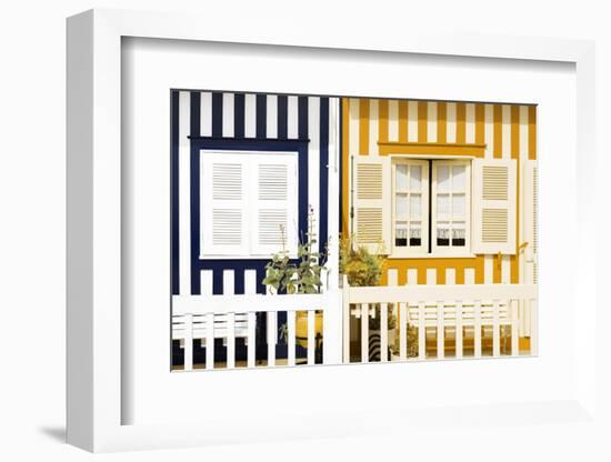 Welcome to Portugal Collection - Facade of beach House with Colourful Stripes III-Philippe Hugonnard-Framed Photographic Print