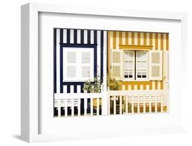 Welcome to Portugal Collection - Facade of beach House with Colourful Stripes III-Philippe Hugonnard-Framed Photographic Print
