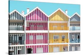 Welcome to Portugal Collection - Four Houses of Striped Colors II-Philippe Hugonnard-Stretched Canvas