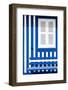 Welcome to Portugal Collection - House facade with Blue and White Stripes-Philippe Hugonnard-Framed Photographic Print