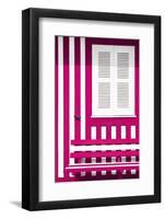 Welcome to Portugal Collection - House facade with Deep Pink and White Stripes-Philippe Hugonnard-Framed Photographic Print