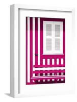 Welcome to Portugal Collection - House facade with Deep Pink and White Stripes-Philippe Hugonnard-Framed Photographic Print