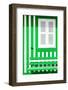 Welcome to Portugal Collection - House facade with Green and White Stripes-Philippe Hugonnard-Framed Photographic Print