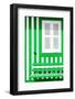 Welcome to Portugal Collection - House facade with Green and White Stripes-Philippe Hugonnard-Framed Photographic Print