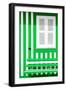 Welcome to Portugal Collection - House facade with Green and White Stripes-Philippe Hugonnard-Framed Photographic Print