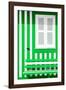 Welcome to Portugal Collection - House facade with Green and White Stripes-Philippe Hugonnard-Framed Photographic Print