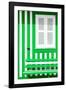 Welcome to Portugal Collection - House facade with Green and White Stripes-Philippe Hugonnard-Framed Photographic Print