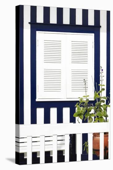 Welcome to Portugal Collection - House Facade with Midnight Blue Stripes-Philippe Hugonnard-Stretched Canvas