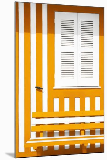 Welcome to Portugal Collection - House facade with Orange and White Stripes-Philippe Hugonnard-Mounted Premium Photographic Print