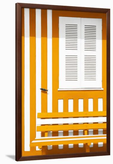 Welcome to Portugal Collection - House facade with Orange and White Stripes-Philippe Hugonnard-Framed Photographic Print