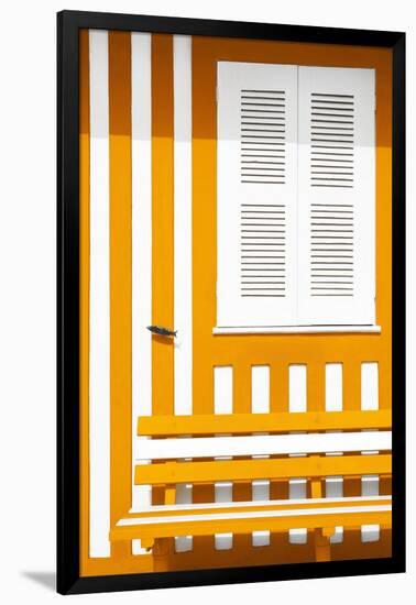 Welcome to Portugal Collection - House facade with Orange and White Stripes-Philippe Hugonnard-Framed Photographic Print