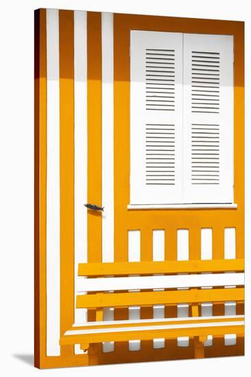 Welcome to Portugal Collection - House facade with Orange and White Stripes-Philippe Hugonnard-Stretched Canvas