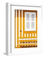 Welcome to Portugal Collection - House facade with Orange and White Stripes-Philippe Hugonnard-Framed Photographic Print