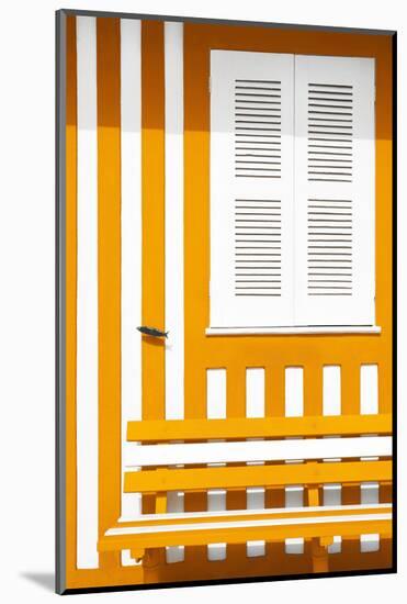 Welcome to Portugal Collection - House facade with Orange and White Stripes-Philippe Hugonnard-Mounted Photographic Print