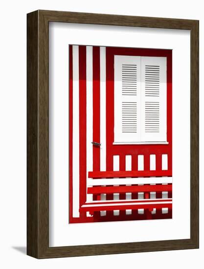 Welcome to Portugal Collection - House facade with Red and White Stripes-Philippe Hugonnard-Framed Photographic Print