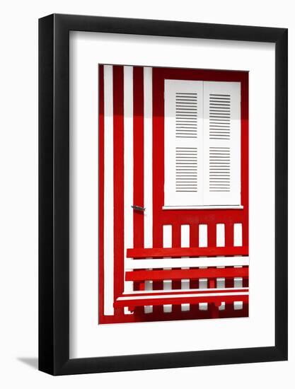 Welcome to Portugal Collection - House facade with Red and White Stripes-Philippe Hugonnard-Framed Photographic Print