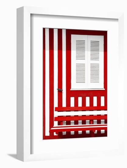 Welcome to Portugal Collection - House facade with Red and White Stripes-Philippe Hugonnard-Framed Photographic Print